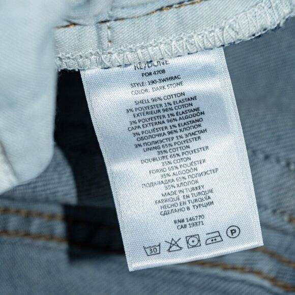 Re/Done size 24 90s High-Rise Ankle Crop Denim Jeans Blue wash - Picture 11 of 13